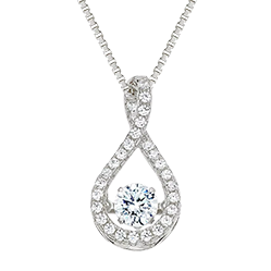 Elegant Swirl Birthstone Mothers Necklace